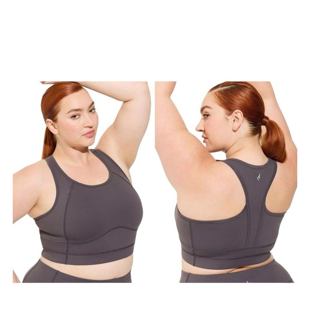 Torrid Sports Bra Grey Low Impact Racerback Wireless Pullover Size 0/L/12 PRSTIN